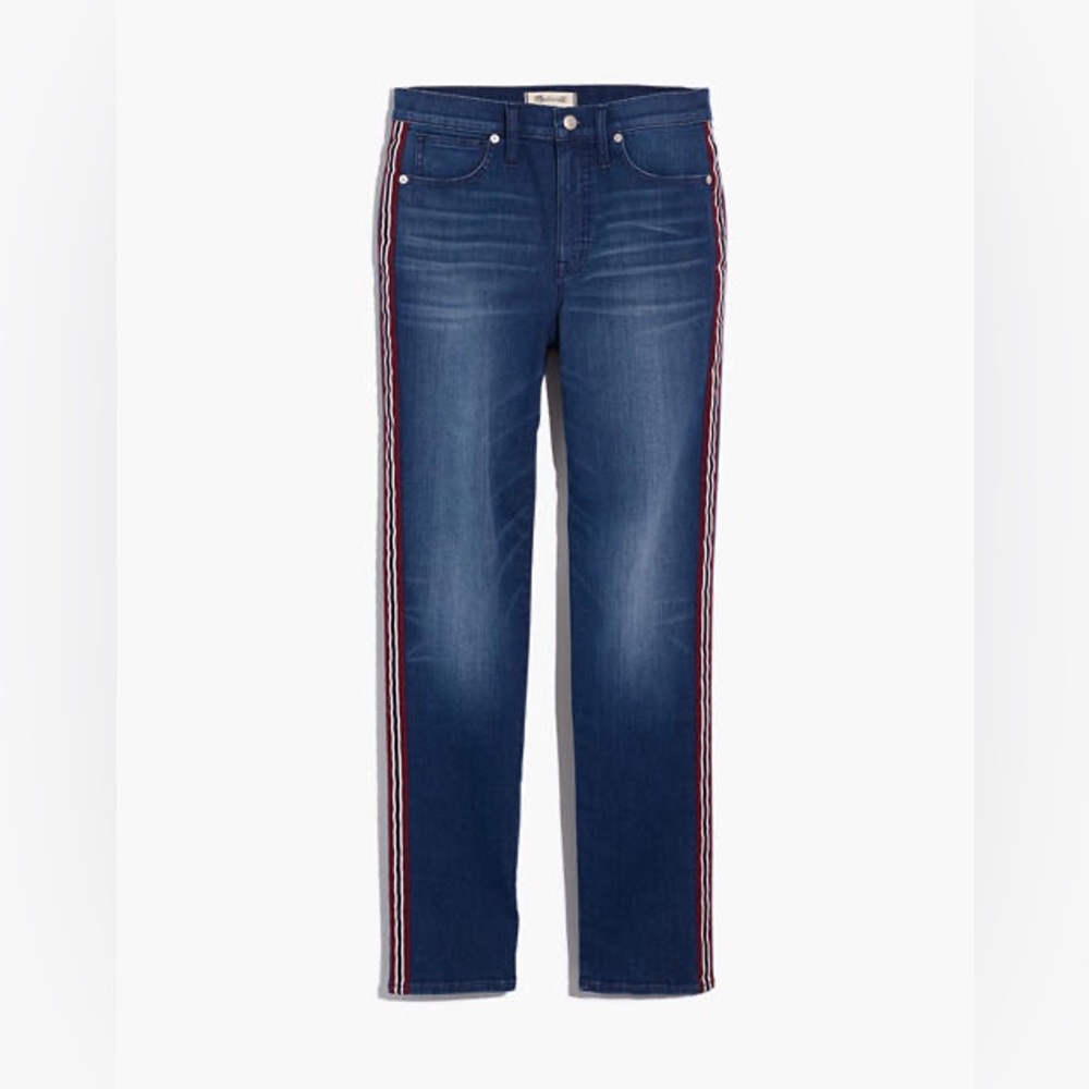 Madewell Stovepipe Jeans: Ribbon Tux Stripe Edition